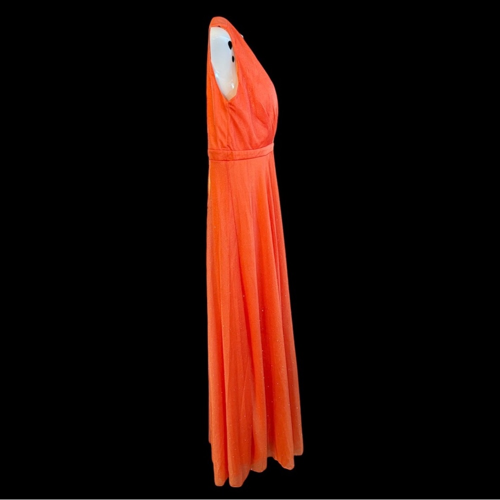 Bridal Boutique Tangerine Orange Sparkle Gown 16 Mother Of The Bride Formal NWT - Picture 5 of 9